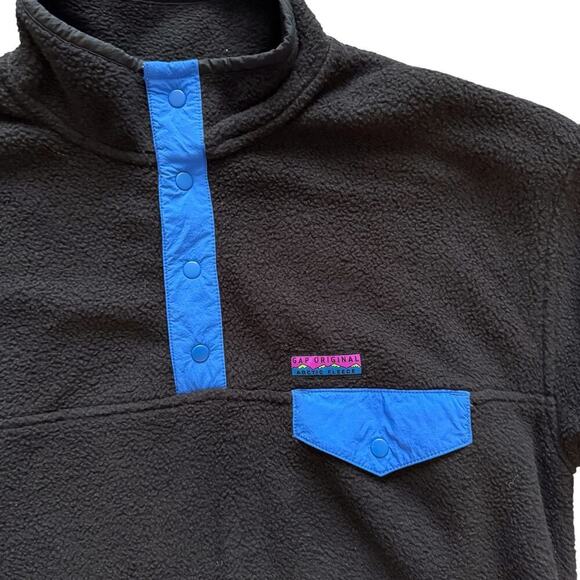 Gap Arctic Fleece Pullover Kids 14-16 Snap Front Pocket Outdoors Retro Boys Girl - Picture 2 of 14